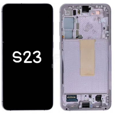 Pantalla Completa Original Servicepack Para Samsung S23 S911 Con Marco Morado