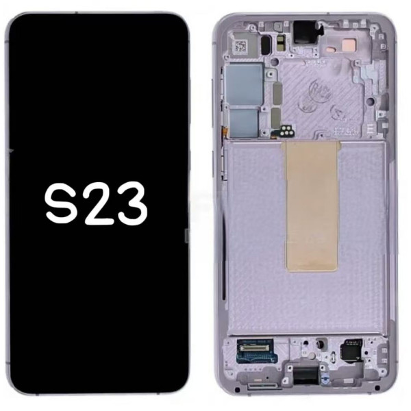 Pantalla Completa Original Servicepack Para Samsung S23 S911 Con Marco Morado