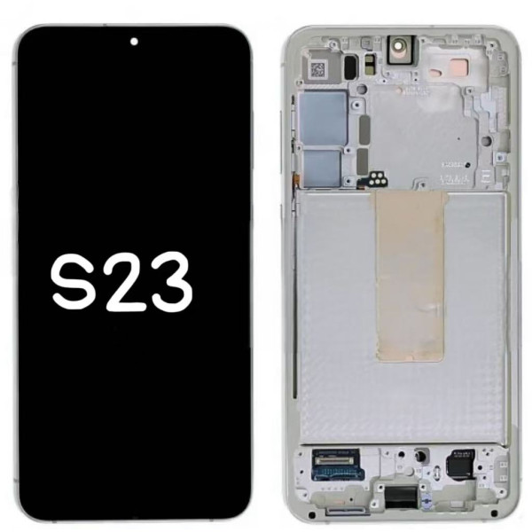 Pantalla Completa Original Servicepack Para Samsung S23 S911 Con Marco Blanco