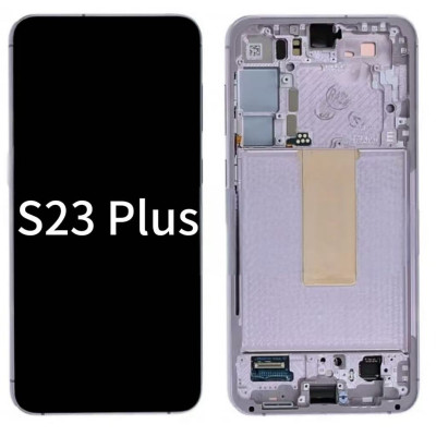 Pantalla Completa Original Servicepack Para Samsung S23 Plus S916 Con Marco Morado