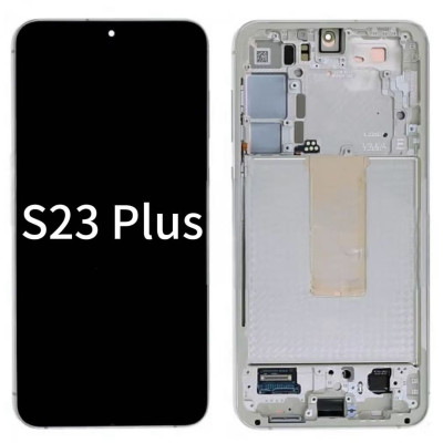 Pantalla Completa Original Servicepack Para Samsung S23 Plus S916 Con Marco Blanco