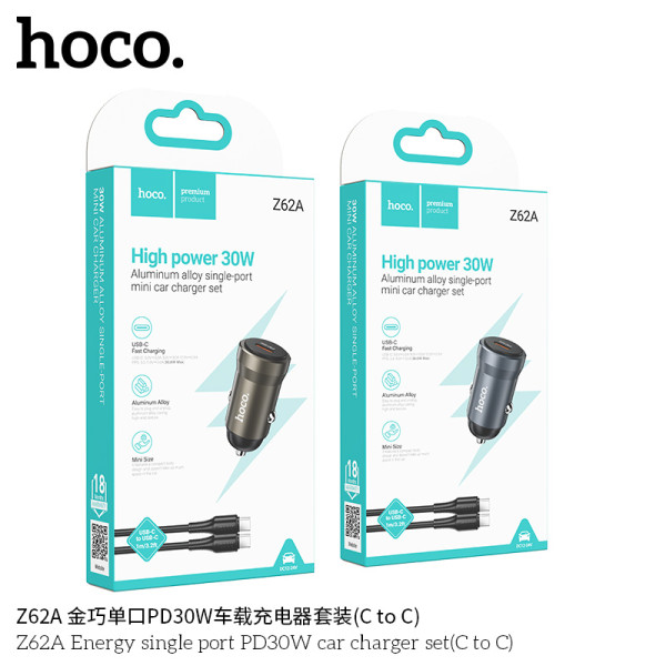 Hoco. Z62A Cargador Coche 30W (C-C）