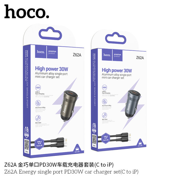 Hoco. Z62A Cargador Coche 30W (C-iP）