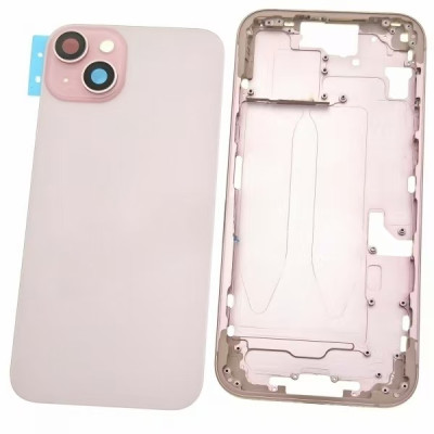 Chasis Con Tapa Trasera Para Iphone 15 Plus Rosa