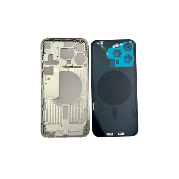 Chasis Con Tapa Trasera Para Iphone 15 Pro Max Gris