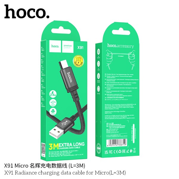 Hoco X91 Cable De Datos De Carga Radiance Para Micro L3M