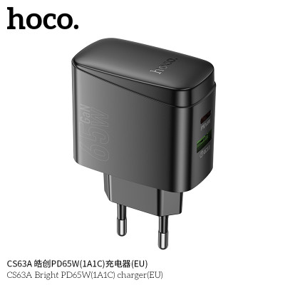 Hoco. CS63A Cargador PD65W (1A1C) Hoco. CS63A Cargador PD65W (1A1C)