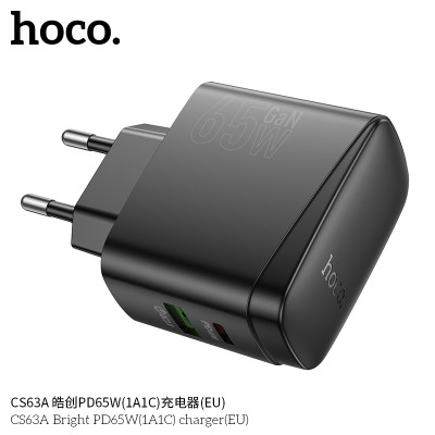 Hoco. CS63A Cargador PD65W (1A1C) Hoco. CS63A Cargador PD65W (1A1C)