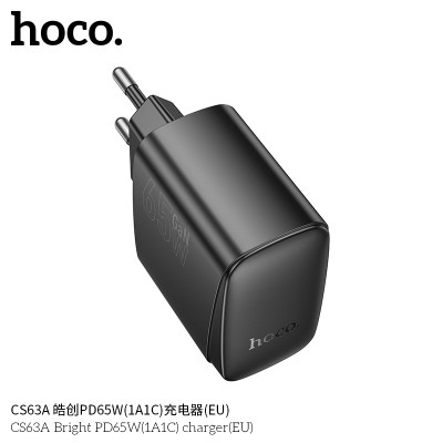 Hoco. CS63A Cargador PD65W (1A1C) Hoco. CS63A Cargador PD65W (1A1C)