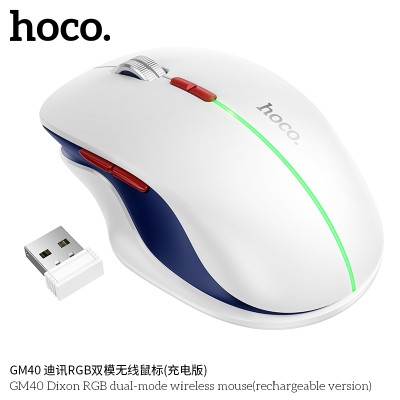 Hoco. GM40 Raton RGB Inalambrico Recargable (BT/USB) Hoco. GM40 Raton RGB Inalambrico Recargable (BT/USB)