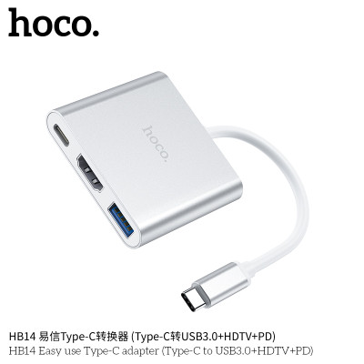 Hoco. HB14 Adaptador Type C 3iN1 (USB3.0+HDTV+PD) Hoco. HB14 Adaptador Type C 3iN1 (USB3.0+HDTV+PD)