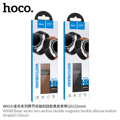 Hoco. WH18 Correa Silicona Y Cuero 2in1 Magnetico (20/22mm) Hoco. WH18 Correa Silicona Y Cuero 2in1 Magnetico (20/22mm)