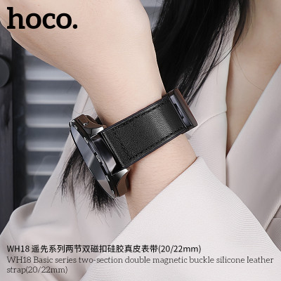Hoco. WH18 Correa Silicona Y Cuero 2in1 Magnetico (20/22mm) Hoco. WH18 Correa Silicona Y Cuero 2in1 Magnetico (20/22mm)