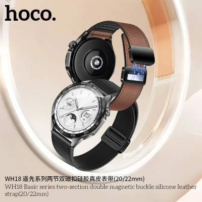 Hoco. WH18 Correa Silicona Y Cuero 2in1 Magnetico (20/22mm) Hoco. WH18 Correa Silicona Y Cuero 2in1 Magnetico (20/22mm)