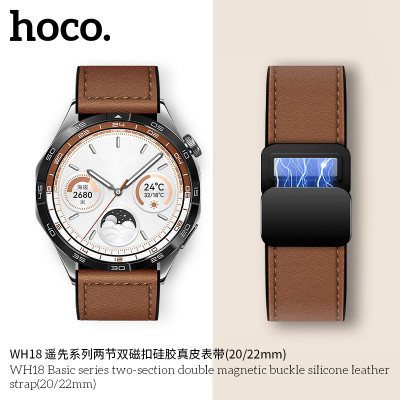 Hoco. WH18 Correa Silicona Y Cuero 2in1 Magnetico (20/22mm) Hoco. WH18 Correa Silicona Y Cuero 2in1 Magnetico (20/22mm)