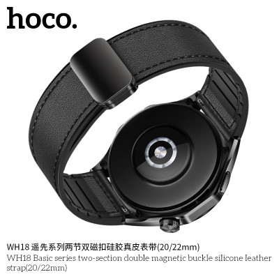Hoco. WH18 Correa Silicona Y Cuero 2in1 Magnetico (20/22mm) Hoco. WH18 Correa Silicona Y Cuero 2in1 Magnetico (20/22mm)