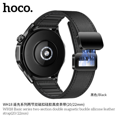 Hoco. WH18 Correa Silicona Y Cuero 2in1 Magnetico (20/22mm) Hoco. WH18 Correa Silicona Y Cuero 2in1 Magnetico (20/22mm)