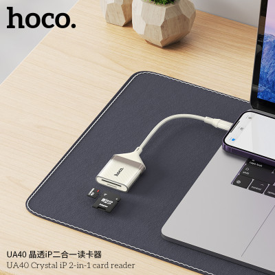 Hoco. UA40 Adaptador iP 2IN1 Tarjeta