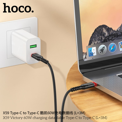 Hoco. X59 Cable Carga/Datos PD60W (C-C) 3M