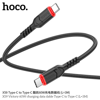 Hoco. X59 Cable Carga/Datos PD60W (C-C) 3M