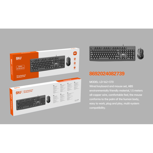 Sio LD162+LD370 Teclado Español+Raton (Con Cable)