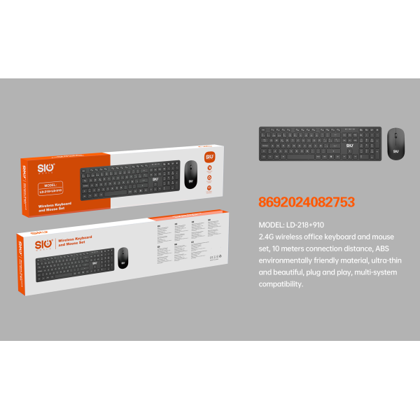 Sio LD218+LD910 Teclado Español+Raton (Inalambrico)