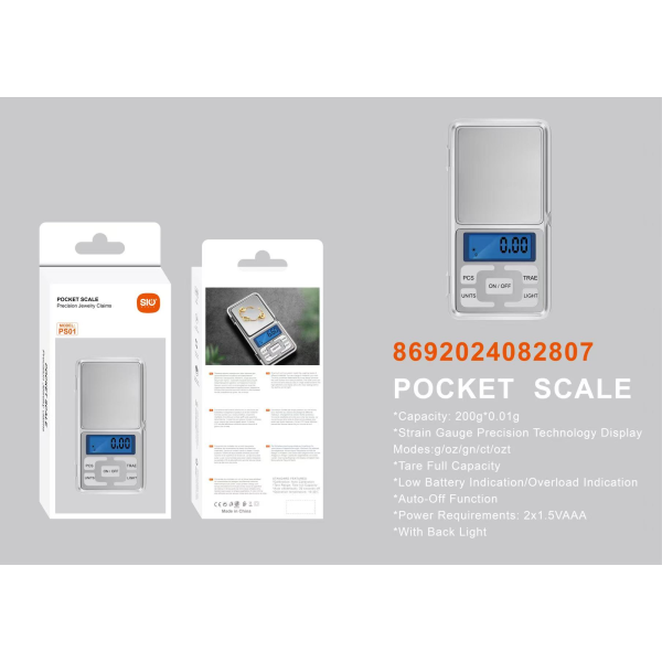 Sio PS01 Mini Bascula Bolsillo (No Incluye AAA)