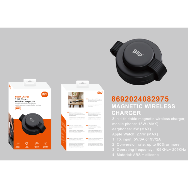 Sio MW02 Cargador Inalambrico 3iN1