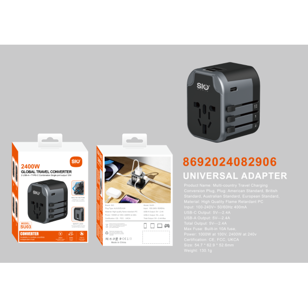 Sio SU03 Enchufe Internacional (1C2A)