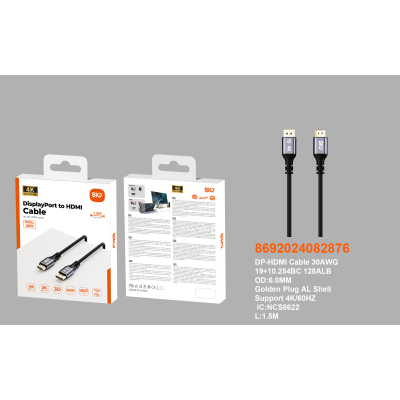 Sio SN-06 Cable DisplayPort A HDMI 4K 1.5M