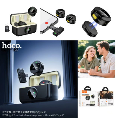 Hoco. L22 2iN1 Microfono Inalambrico (iP/Type-C) (ENC）