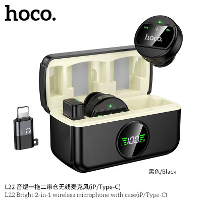 Hoco. L22 2iN1 Microfono Inalambrico (iP/Type-C) (ENC）