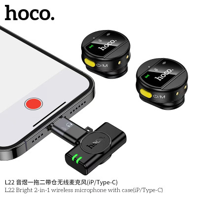 Hoco. L22 2iN1 Microfono Inalambrico (iP/Type-C) (ENC）