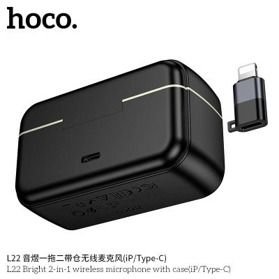 Hoco. L22 2iN1 Microfono Inalambrico (iP/Type-C) (ENC）