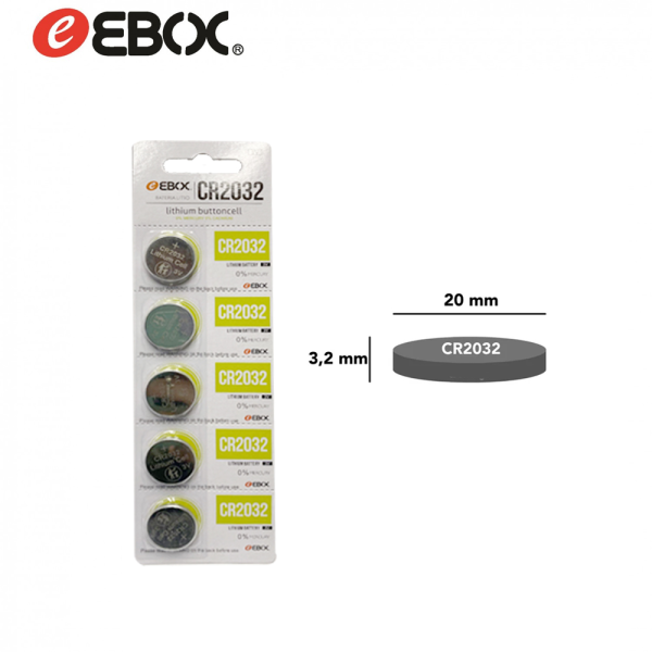 Pila De Boton Cr2032 3V 5 Unida