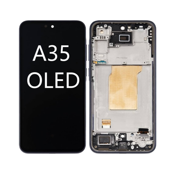 Pantalla Completa Para Samsung A35 5G / A356 Con Marco Negro Oled