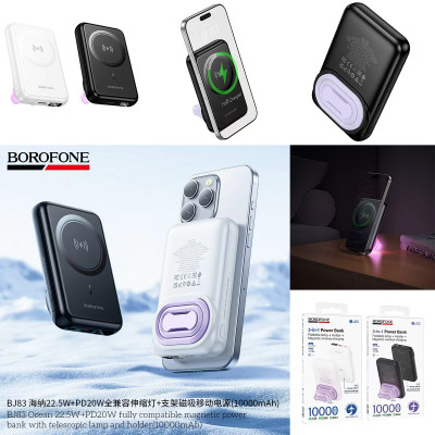 Borofone BJ83 Power Bank Inalambrico+Soporte (10000mAh)