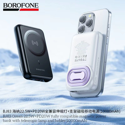 Borofone BJ83 Power Bank Inalambrico+Soporte (10000mAh)