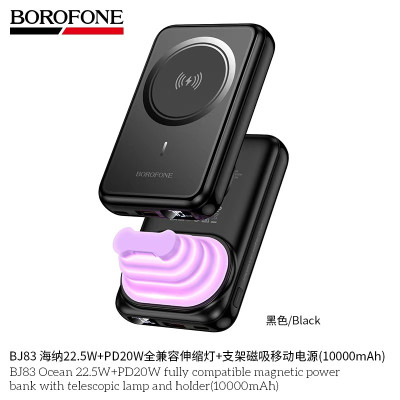 Borofone BJ83 Power Bank Inalambrico+Soporte (10000mAh)