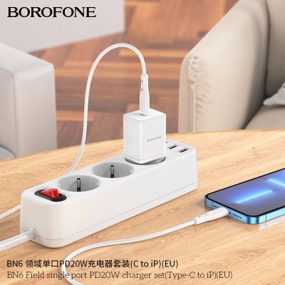 Borofone Bn6 Cargadores Pd20W Con Cable Tipo-C A Lightning