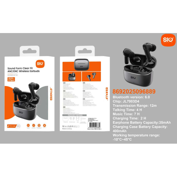 Sio. ST9Pro Auriculares TWS BT ANC+ENC 7h