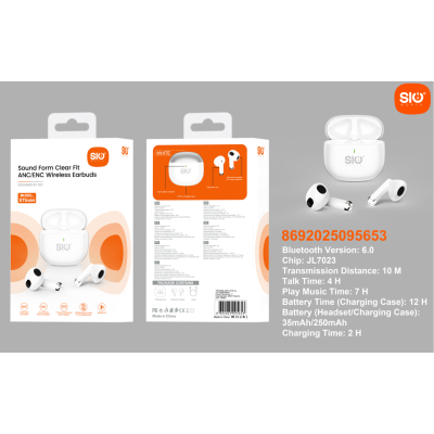 Sio. ST5Mini Auriculares TWS BT ANC+ENC 7h