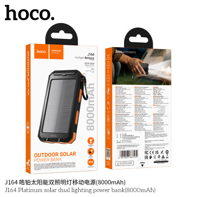 Hoco. J164 Power Bank Solar+Luz (8000mAh)