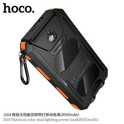 Hoco. J164 Power Bank Solar+Luz (8000mAh)