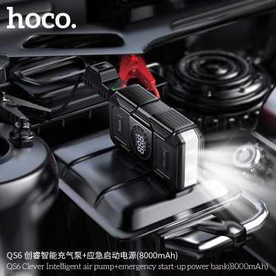 Hoco. QS6 Bomba Aire Inteligente + Arrancador Emergencia (8000mAh)