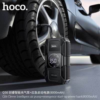 Hoco. QS6 Bomba Aire Inteligente + Arrancador Emergencia (8000mAh)