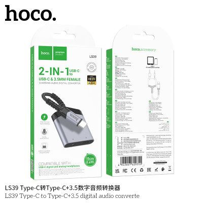Hoco. LS39 Adaptador Audio C-C+3.5mm