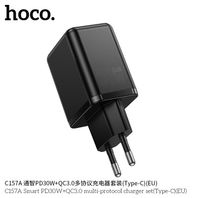 Hoco. C157A Cargador Multiprotocolo PD30W+QC3.0