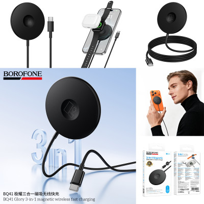Borofone. BQ41 Carga Inalambrica Magnetico 3En1