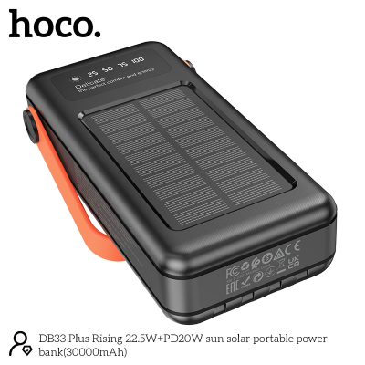 Hoco. DB33 Plus Power Bank Solar 22.5W+PD20W (30000mAh)